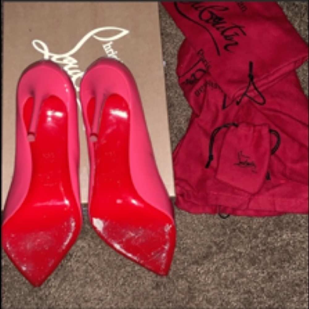 Christian Louboutin  Patent Leather Pink Pigalles